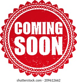Coming soon rubber stamp