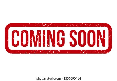 Coming Soon rubber stamp. Red Coming Soon rubber grunge stamp vector illustration - Vector