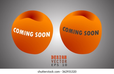 COMING SOON : set of 2 new fruit imitation glossy colored icons, labels, new gel like style collection, fully editable vector illustration EPS 10