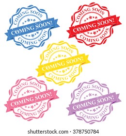 Coming soon set of grunge labels, also for print.