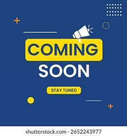 coming soon simple design on blue background