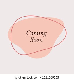 Coming Soon social media caption poster vector template with minimal geometric shape abstract design