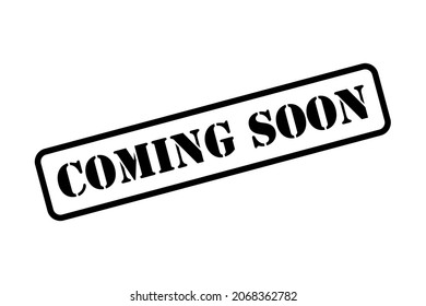 Coming soon stamp banner or label as vector icon