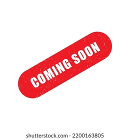 Coming soon stamp with grunge effect for media and documents. Coming soon Rubber Stamp over white background. Vector illustration isolated on a white background.