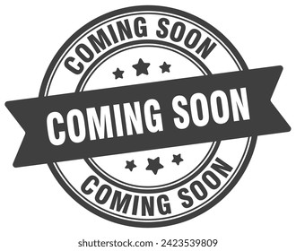 coming soon stamp. coming soon round sign. label on transparent background