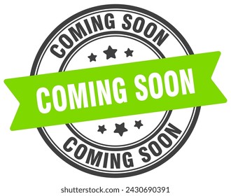 coming soon stamp. coming soon round sign. label on transparent background