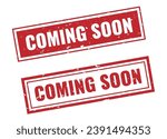 Coming soon stamp sign red rectangle grunge style