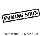 Coming soon stamp symbol, label sticker sign button, text banner vector illustration .