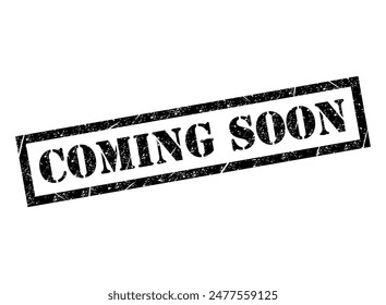 Coming soon stamp symbol, label sticker sign button, text banner vector illustration .