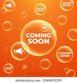 Coming soon stay tuned background design isolated in a bubble