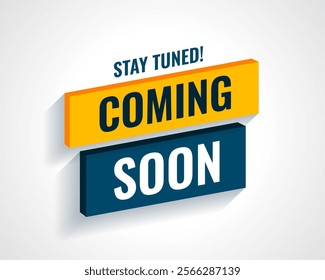 coming soon stay tuned modern template for web store marketing vector