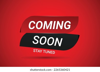 Coming soon stay tuned vector banner template.