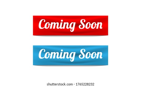 Coming soon sticker banner design vector template.