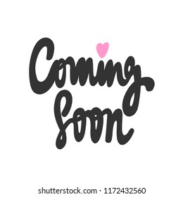 Coming soon. Sticker for social media content. Vector hand drawn illustration design. Bubble pop art comic style poster, t shirt print, post card, video blog cover