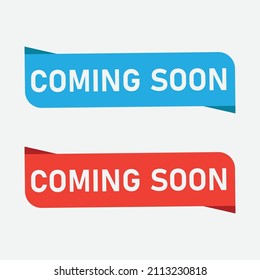 Coming soon sticker tag  ribbon vector files 