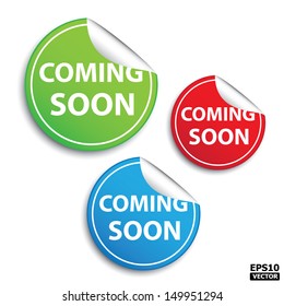 Coming soon sticker.-eps10 vector