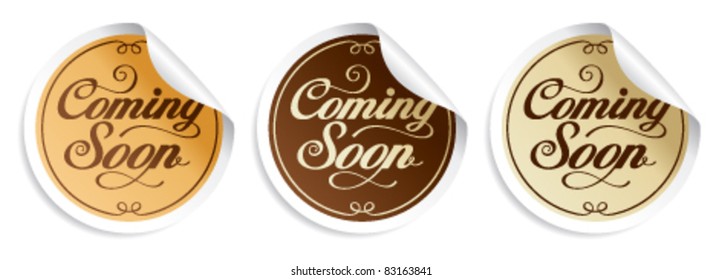 Coming soon stickers set.