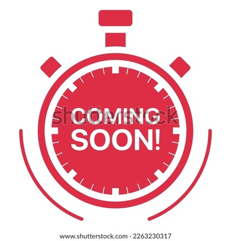 Coming Soon Stopwatch Timer Red Vectorart