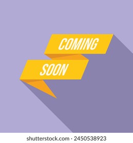 Coming soon store add icon flat vector. Online marketing. Modern seal