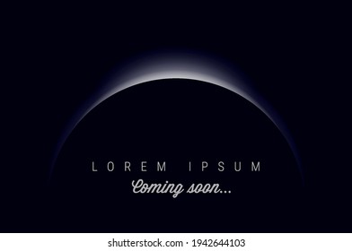 Coming soon sunrise dark background. Vector illustration