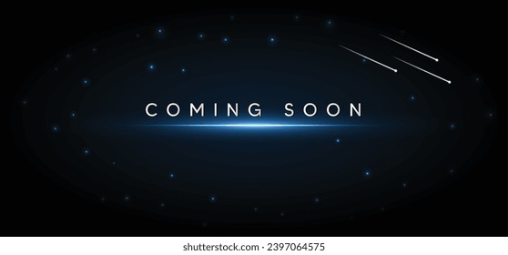 coming soon teaser poster with star on dark sky vector svg