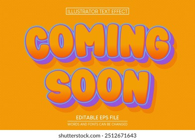 Coming soon Text Effect. editable text effect