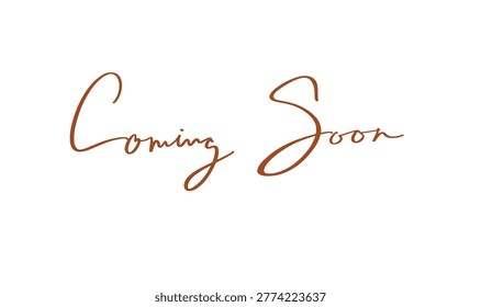 Coming soon text font calligraphy hand written lettering script black color object icon coming soon promotion banner business announcement advertisement coming soon promo marketing sale information 