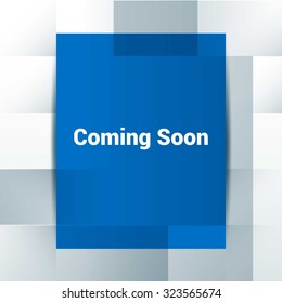 Coming Soon Text Realistic Blue Advertisement Poster