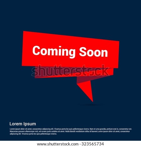 Coming Soon Text Realistic Red Origami banner