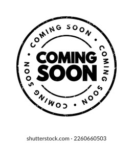 Coming Soon text stamp, concept background