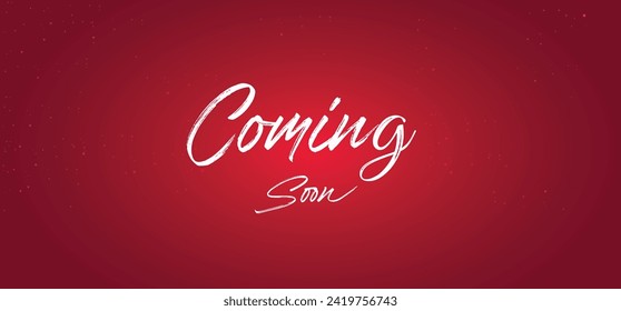 coming soon typography red glowing vector poster