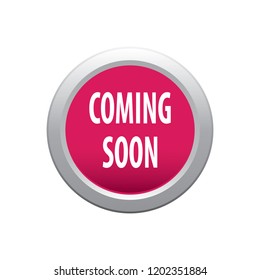 Coming soon vector button, web design element