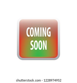 Coming soon vector button, web design element