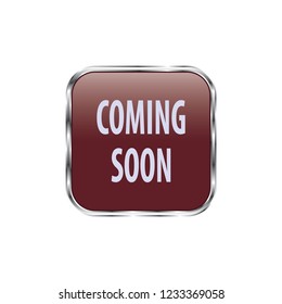Coming soon vector button, web design element