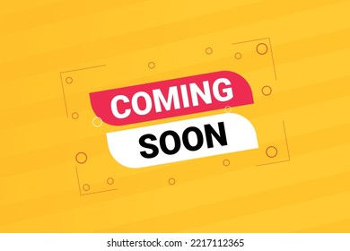 Coming soon vector element with yellow background