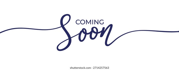 Coming Soon vector hand-drawn lettering on a white background