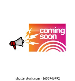 Coming soon. Vector illustrations on white background.