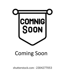 Próximo vector   ilustración de diseño de iconos de esquema. Símbolo de trabajo en curso sobre fondo blanco archivo EPS 10