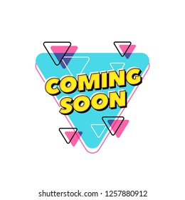 Coming Soon vector text. Pop style typography design for printed poster headline or website banner.