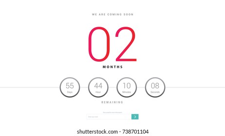coming soon web template with timing on a white background vector