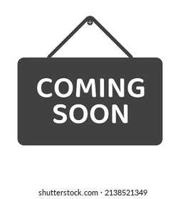 Coming soon white letter with black background vector