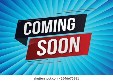 coming soon word concept vector illustration with lines 3d style for social media landing page, template, ui, web, mobile app, poster, banner, flyer, background, gift card, coupon, label, wallpaper 