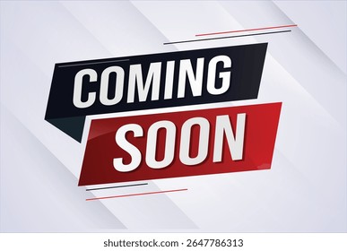 coming soon word concept vector illustration with lines 3d style for social media landing page, template, ui, web, mobile app, poster, banner, flyer, background, gift card, coupon, label, wallpaper 