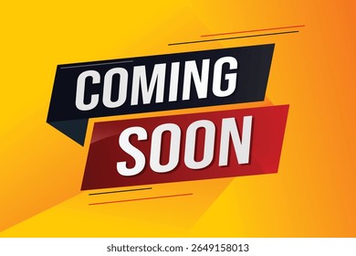 coming soon word concept vector illustration with lines 3d style for social media landing page, template, ui, web, mobile app, poster, banner, flyer, background, gift card, coupon, label, wallpaper 