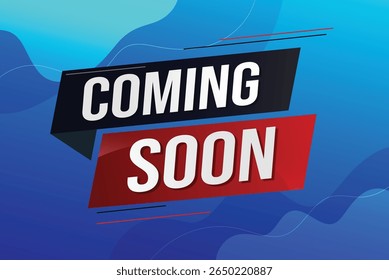 coming soon word concept vector illustration with lines 3d style for social media landing page, template, ui, web, mobile app, poster, banner, flyer, background, gift card, coupon, label, wallpaper 
