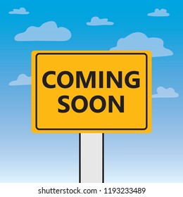 coming soon written on a billboard- vector illustration