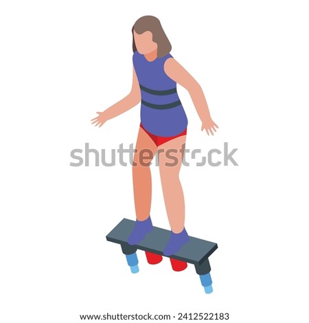 Coming thrill flyboard icon isometric vector. Deep action air. Water plunge