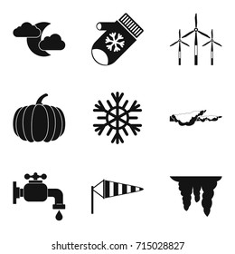 Coming winter icon set. Simple set of 9 coming winter vector icons for web design isolated on white background