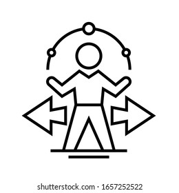 Comlicated tasks line icon, concept sign, outline vector illustration, linear symbol.