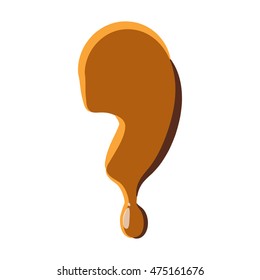 Comma from caramel icon isolated on white background. Punctuation symbol